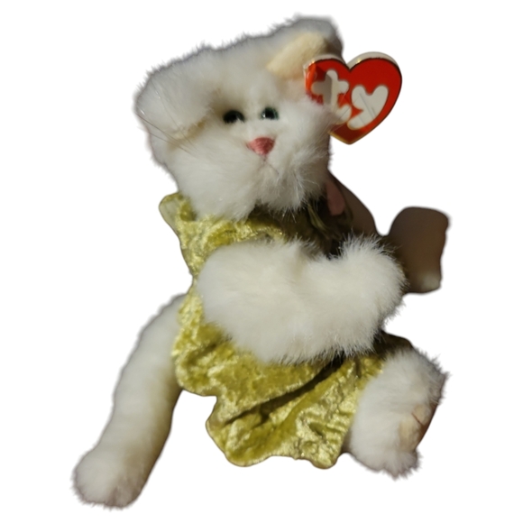 Vtg 93 Katrina Cat Beanie Babies Attic Treasures Collection 1993 Jointed Green - Picture 3 of 10